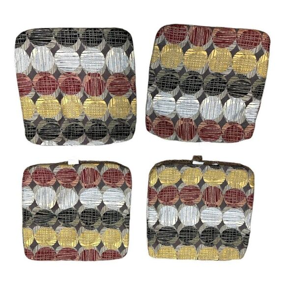 Circles Sunbrella Outdoor Cushion Covers Set Of 4 Lot- Geometric Pattern 14" - Picture 2 of 5